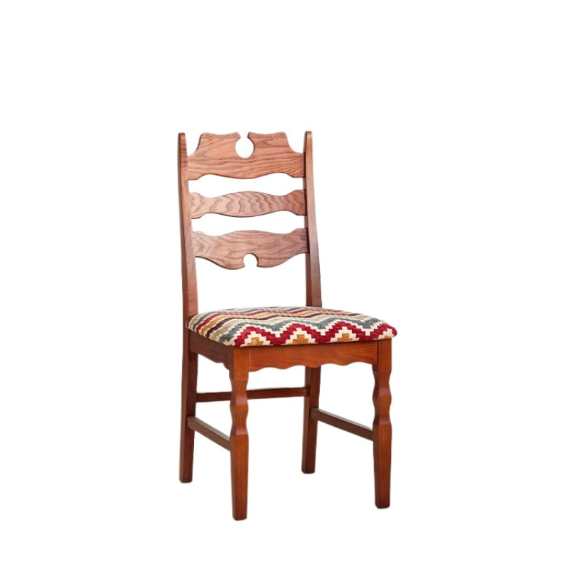 Mittelalterlicher Wabi-Sabi-Wind-Esszimmerstuhl, kreativer Designerstuhl, Haushalts-Massivholz-Rückenlehne, Meisterstuhl, künstlerischer Sinn 