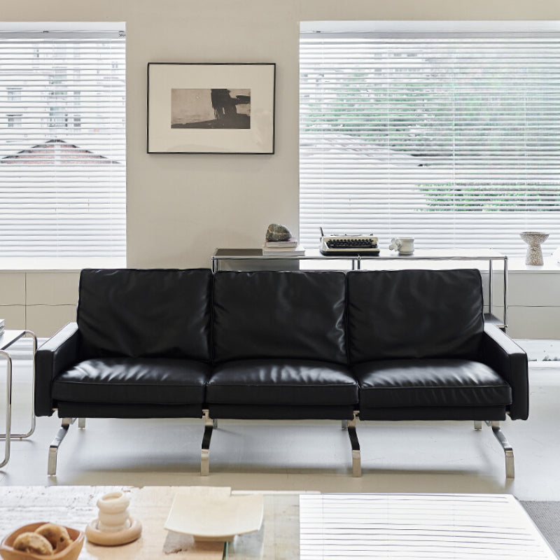 PK31 Light Luxury Leather Sofa Designer Bauhaus Meeting Guest Small Apartment Living Room Medieval Three-person Sofa