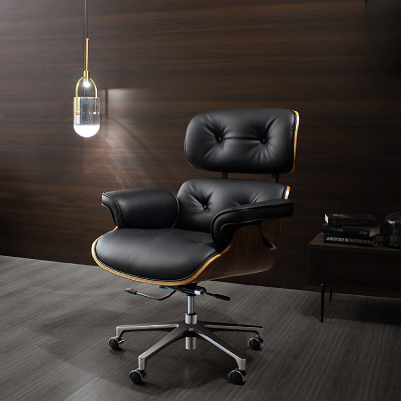 Home Leather Eames Recliner Rotating Lift Leisure Office Chair Boss Computer Desk Chair