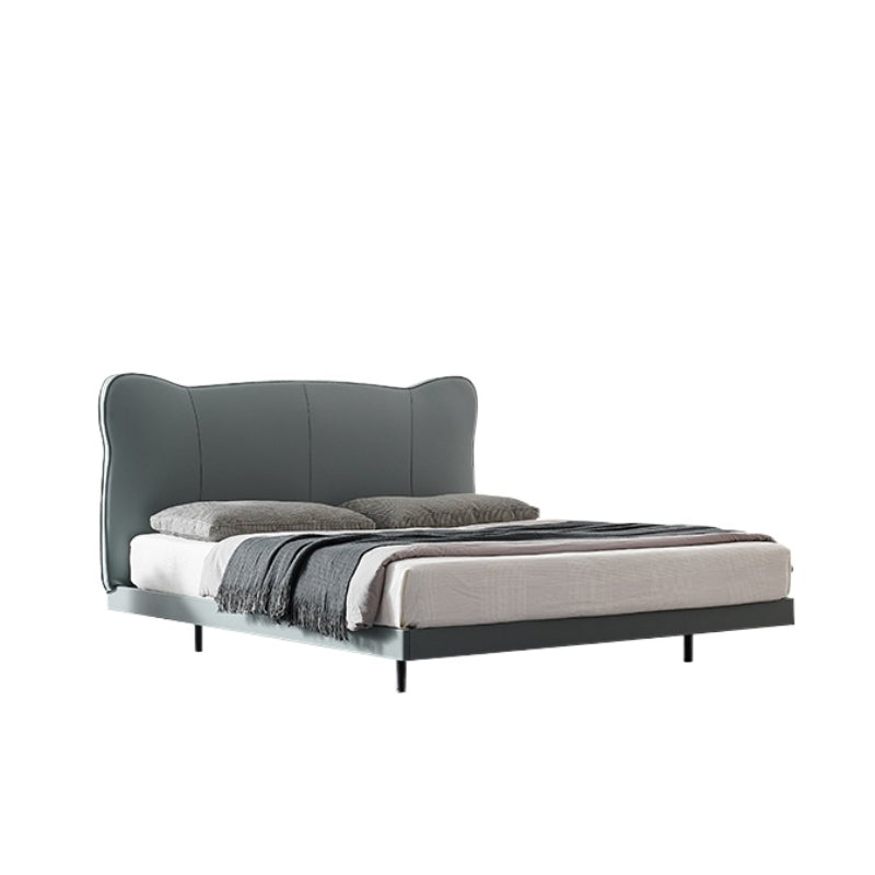 Italian Light Luxury Double Bed 1.8 Meters Master Bedroom Bed Modern Simple Wedding Bed Real Cowhide High-end Atmospheric Soft Bed