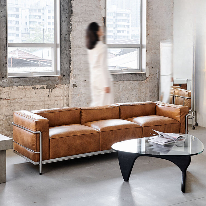 LC3 Designer Sofa Corbusier Retro Living Room Modern Minimalist Three-person Leather Straight Row Medieval Sofa