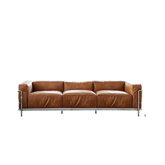 Corbusier LC3 Sofa Medieval Oil Wax Leather Living Room Three-person Straight Row Sofa