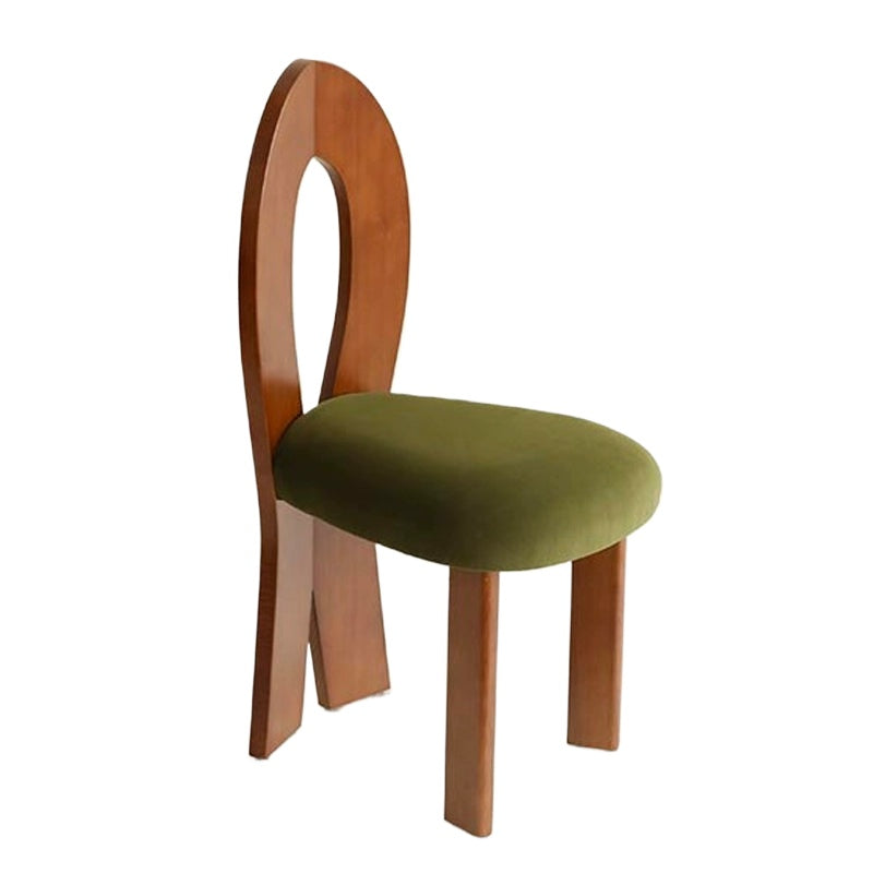 Mittelalterlicher Esszimmerstuhl, Designer-Meerjungfrauenstuhl aus Massivholz, Vintage-Wabi-Sabi-Wind, nordischer Ankleidestuhl 