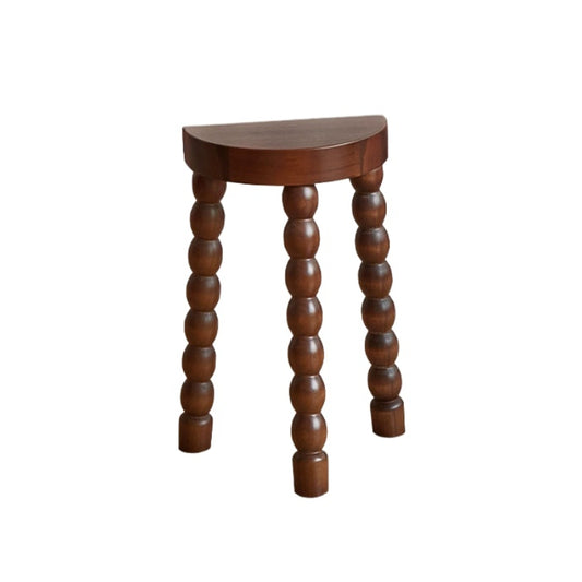 Niedriger Hocker aus französischem Retro-Massivholz, für kleine Wohnungen, Zuhause, Wohnzimmer, Schuhwechselhocker, Designer, einfacher Ankleidehocker 