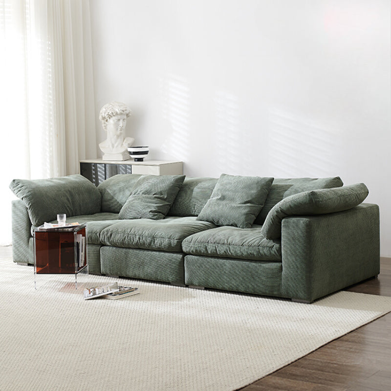 Retro Corduroy Sofa Italian Minimalist Casual Lazy Small Apartment Living Room Straight Row Advanced Light Luxury Fabric Sofa