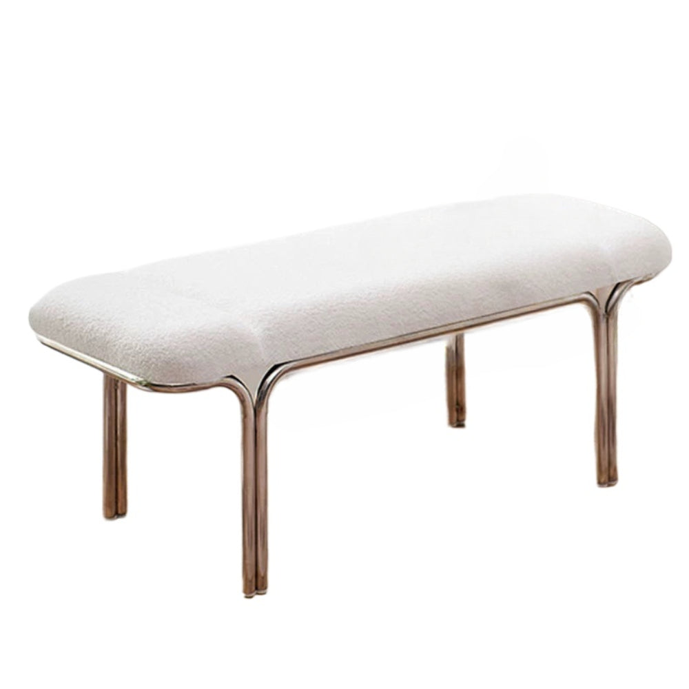 Leichter Luxus-Schuhwechselhocker, weiche Tasche, cremefarbener Wind, langer Hocker, nordischer Bauhaus-Minimalist, Ins-Betthocker 