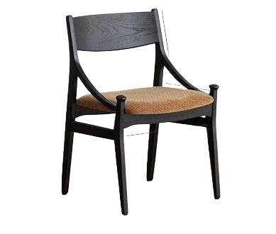 Retro Massivholz Esszimmerstuhl Französischer einfacher Stuhl mit Rückenlehne für Zuhause, leichter Luxus, High-End-Design, weicher Stuhl 