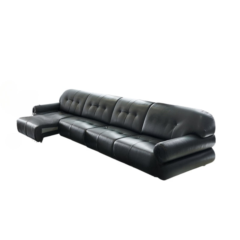 Brown Sugar Cloud Function Sofa Italian Minimalist Living Room Zero Against The Wall Straight Row Electric Retractable Black Leather Sofa