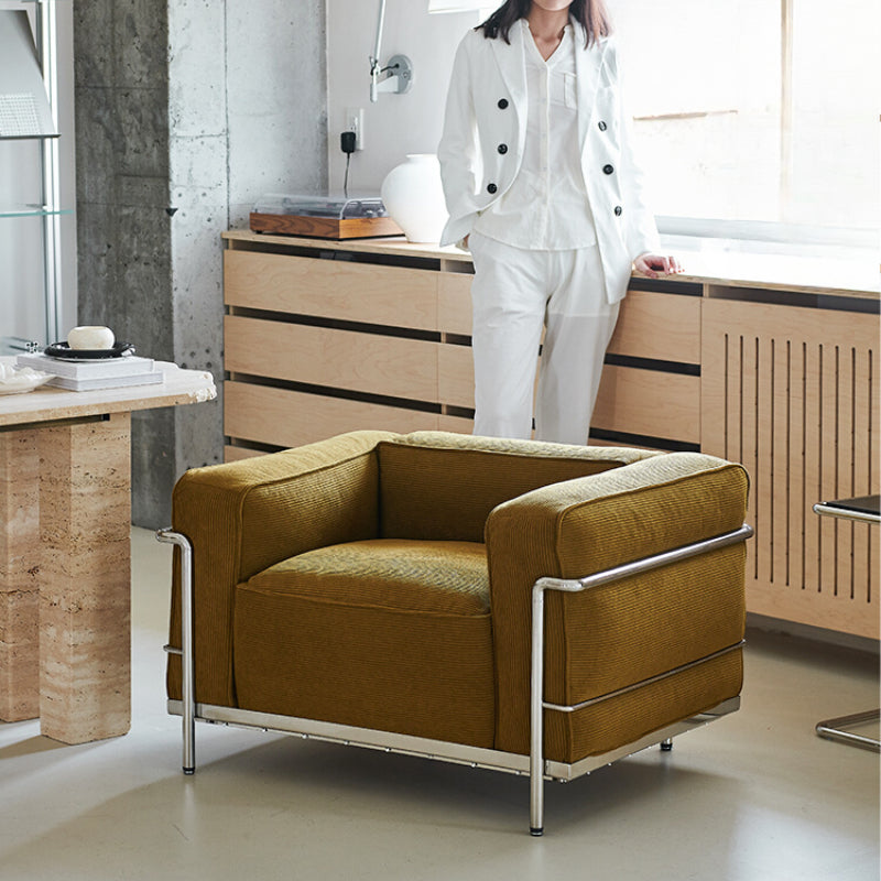 LC3 Sofa Corbusier Medieval Wabi-sabi Living Room Corduroy Fabric Single Sofa