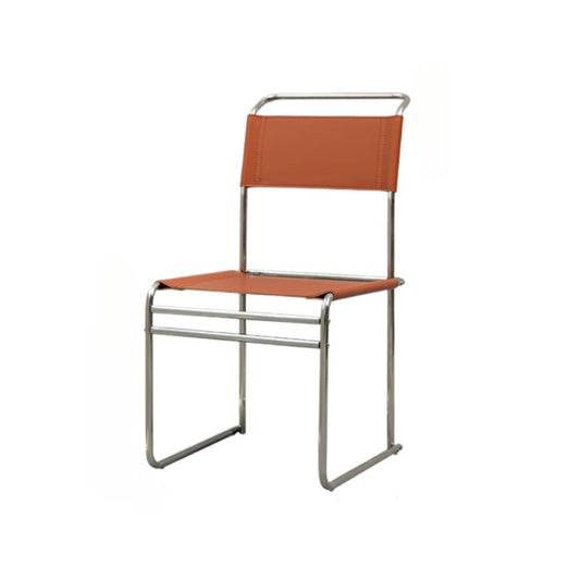Bauhaus Chair Design Sense Retro Dining Chair Saddle Leather Stainless Steel Tube Nordic Ins Style Negotiation Chair