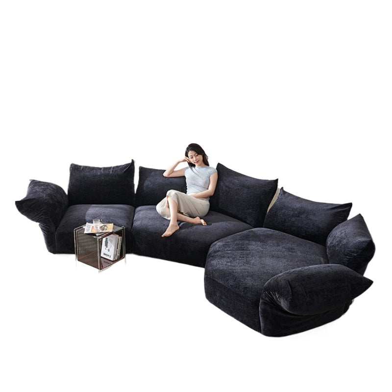Petal Sofa Minimal Large Flat-floor Villa Designer Special-shaped Curved Corner High-end Chenille Fabric Sofa