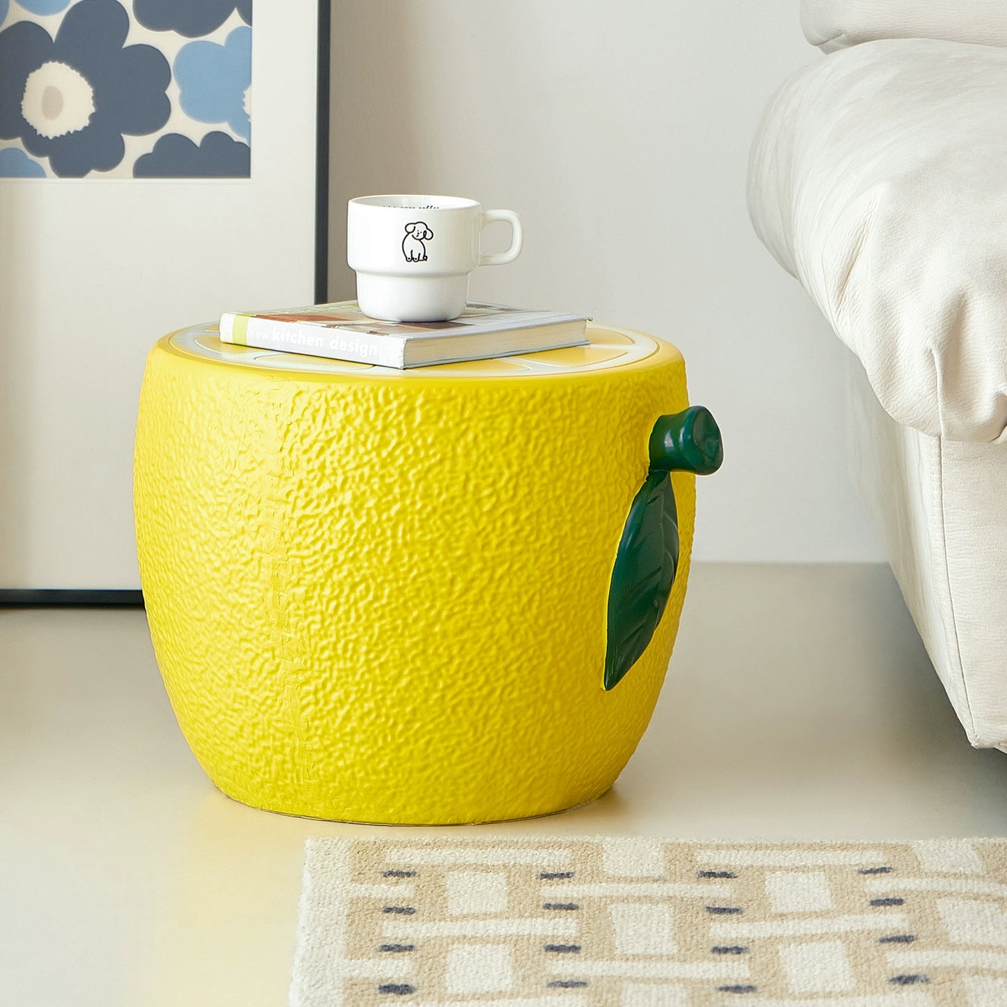 Lemon Hocker Kreativer Designer Niedriger Hocker Schuhwechselhocker Niedlicher kleiner Kinderhocker Internet-Berühmtheit 