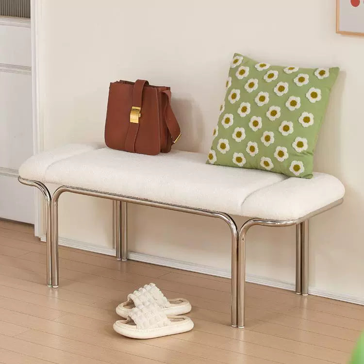 Leichter Luxus-Schuhwechselhocker, weiche Tasche, cremefarbener Wind, langer Hocker, nordischer Bauhaus-Minimalist, Ins-Betthocker 