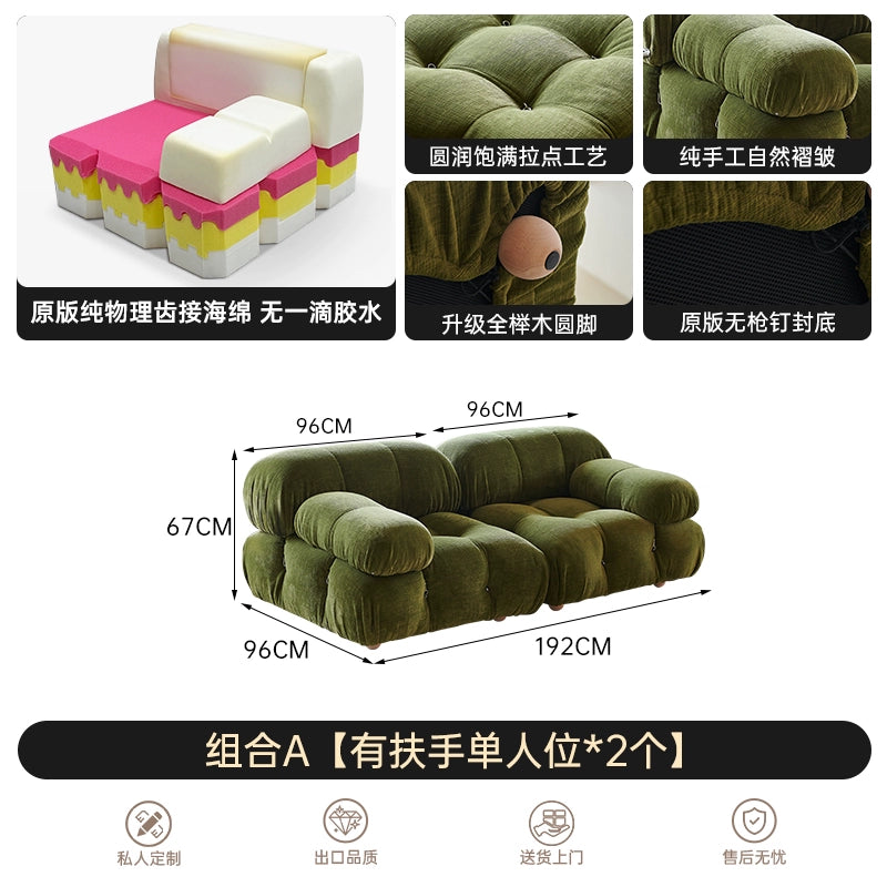 Chameleon Mario Fabric Sofa Combination Small Apartment Ins Popular Simple Modern Living Room Medieval Module Sofa