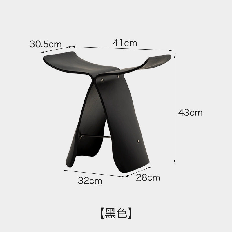 Schmetterling Couchtisch Hocker Designer Sofa Seite paar Ins Wind Massivholz niedriger Hocker kreative gebogene Platte kleiner Hocker 