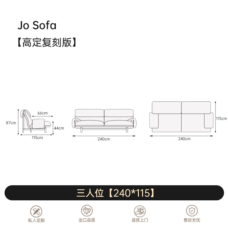 Italian Light Luxury JO Sofa Villa Large Flat Floor Living Room First Layer Cowhide Down Baxter Corner Combination Sofa