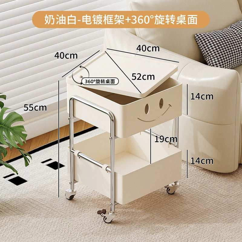 Mobiler Nachttisch, Kreativer Creme-Wind-Sofa-Beistelltisch, Paar Kleine Kinderschlafzimmer-Nachttische, Haushalt (Farbe : A)