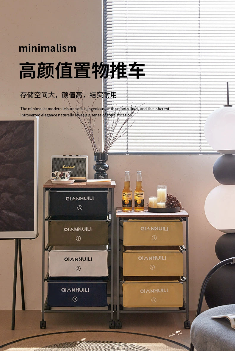 Industrial Style Drawer Type Storage Cabinet Mobile Medieval Shelf Under Table Storage Cabinet Japanese Trolley