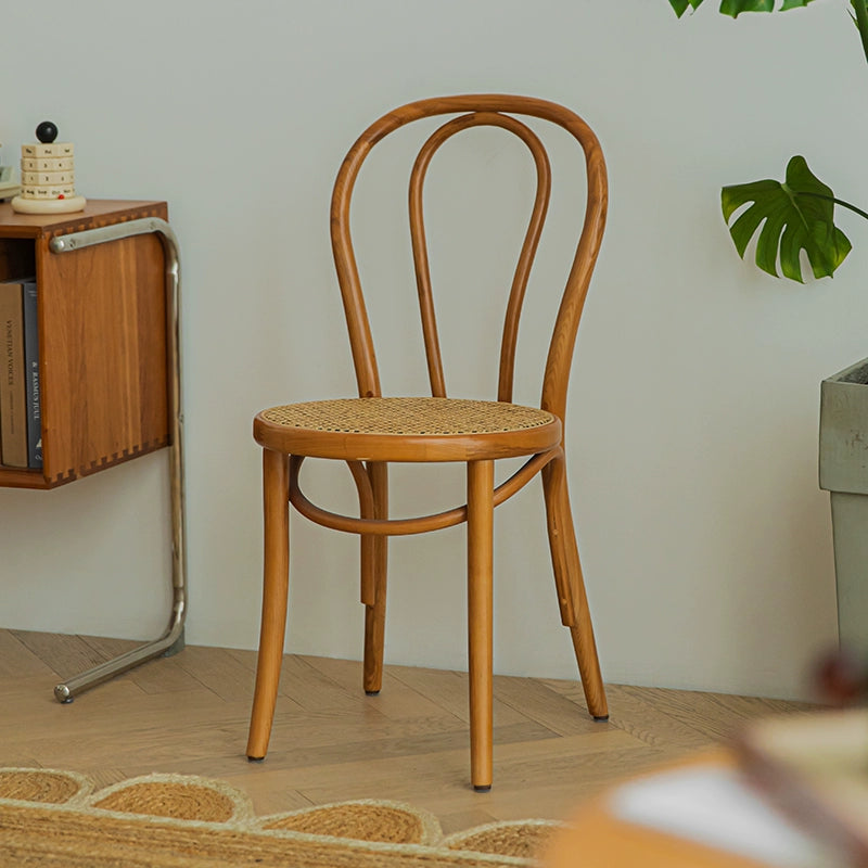 Sonnet Stuhl Nr. 18 Nordic Massivholz Rattan Esszimmerstuhl Home Retro Homestay Cafe Rückenlehne Stuhl 