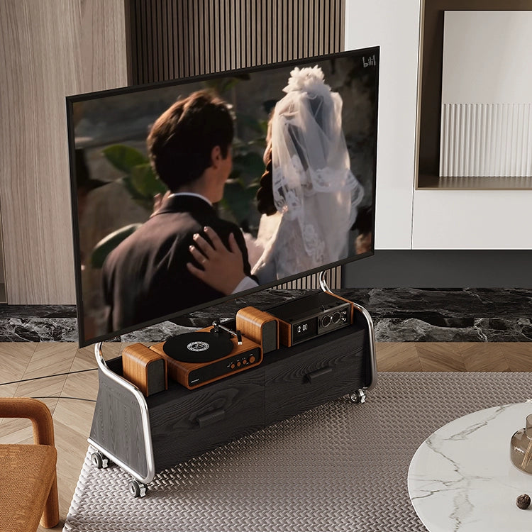 Abnehmbarer TV-Ständer, vom Boden bis zur Decke, nordischer mittelalterlicher Monitor-Universalaufhänger mit Radschloss 