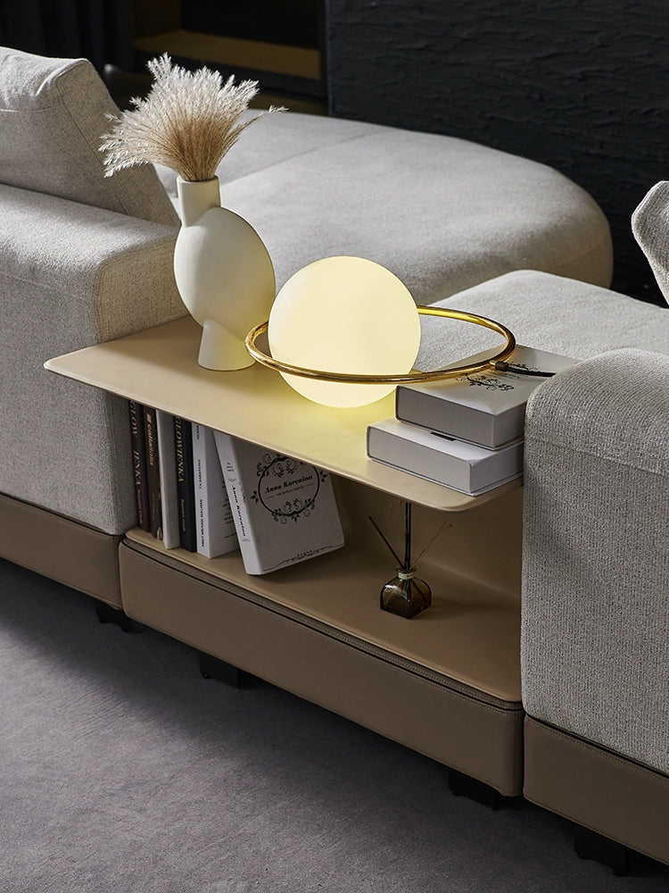 Italian Light Luxury Minimalist Connery Connery Cotton and Linen Fabric Sofa Combination Corner Arc Villa Large Flat Floor