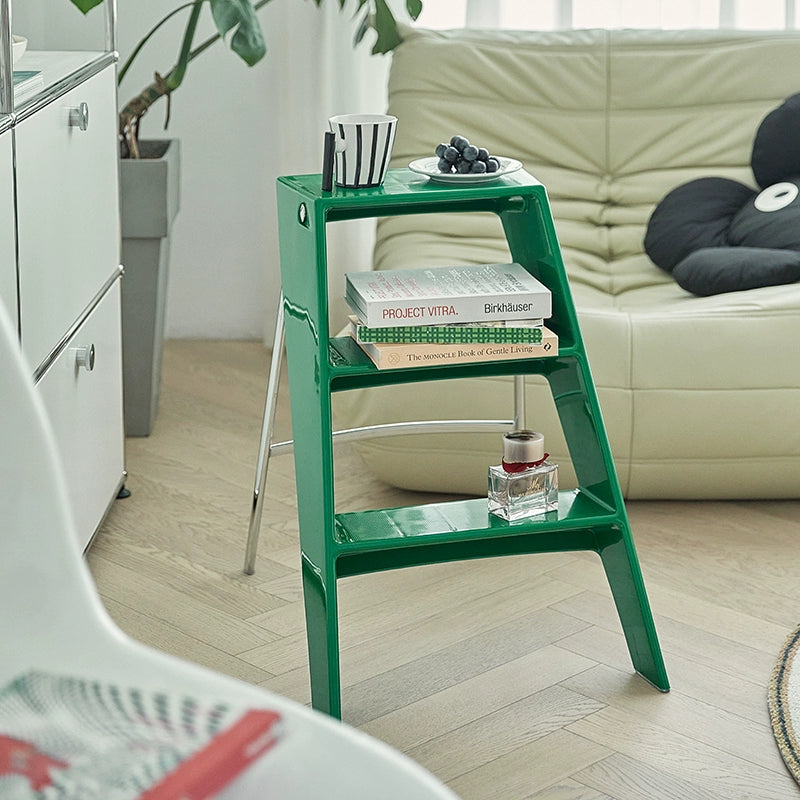 Transparente tragbare Klappleiter für den Haushalt, nordische Ins, dreistufige Leiter, Fischgrätenleiter, multifunktionales Regal 