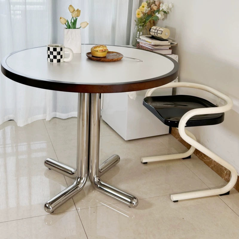 Mittelalterlicher Esstisch aus Massivholz, Ins PopularMinimalist Ins Style, runder Tisch, nordischer Esstisch aus Steinplatte, Kreativität 