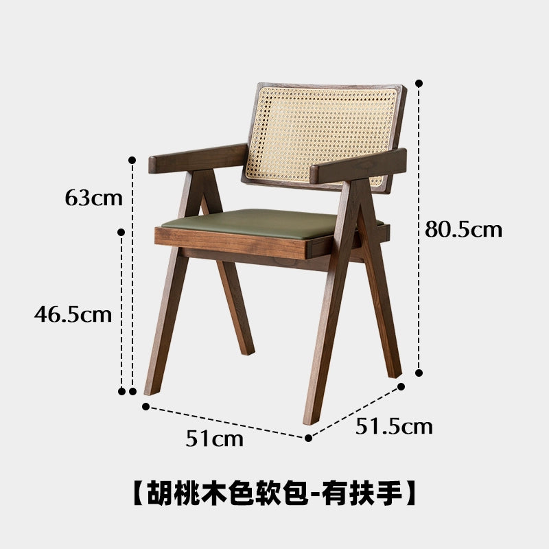 Chandigarh Stuhl Massivholz Rattan Esszimmerstuhl Mittelalter Designerstuhl Wabi Sabi Wind Retro Stuhl B &amp; B 