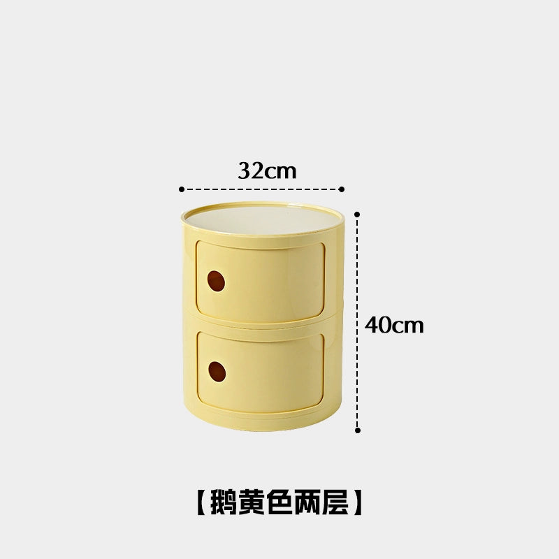 Nachttisch im nordischen Stil Kinderzimmer Kleiner runder Spind Haushaltswohnzimmer Umweltfreundlicher Kunststoffschrank Nachttisch 