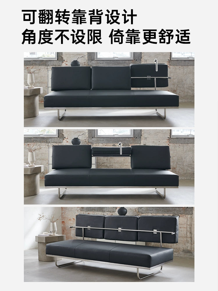 LC5 Corbusier Sofa Simple Modern Leather Office Stainless Steel Frame Studio Combination Leisure Sofa