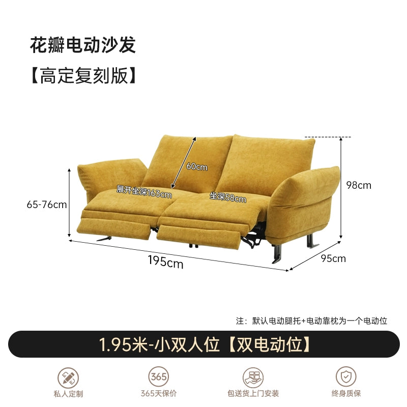 Electric Petal Sofa Minimalist Light Luxury Large and Small Apartment Living Room Straight Row Chenille Fabric First Class Functional Sofa