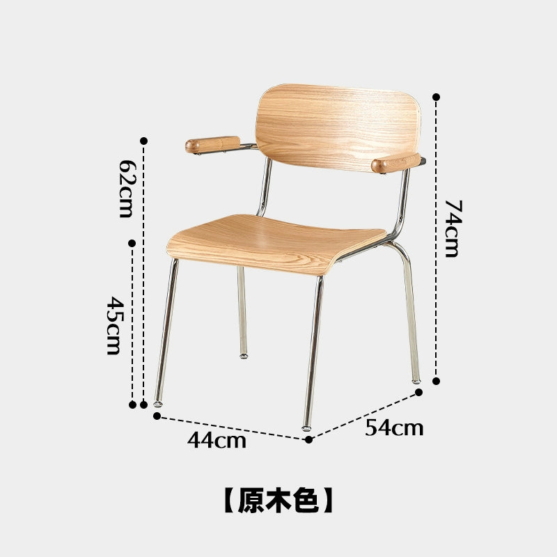 Retro Esszimmerstuhl mit Armlehne, Stuhl aus massivem Holz, Rückenlehne, moderner, einfacher, lässiger Schreibtischstuhl, Café 