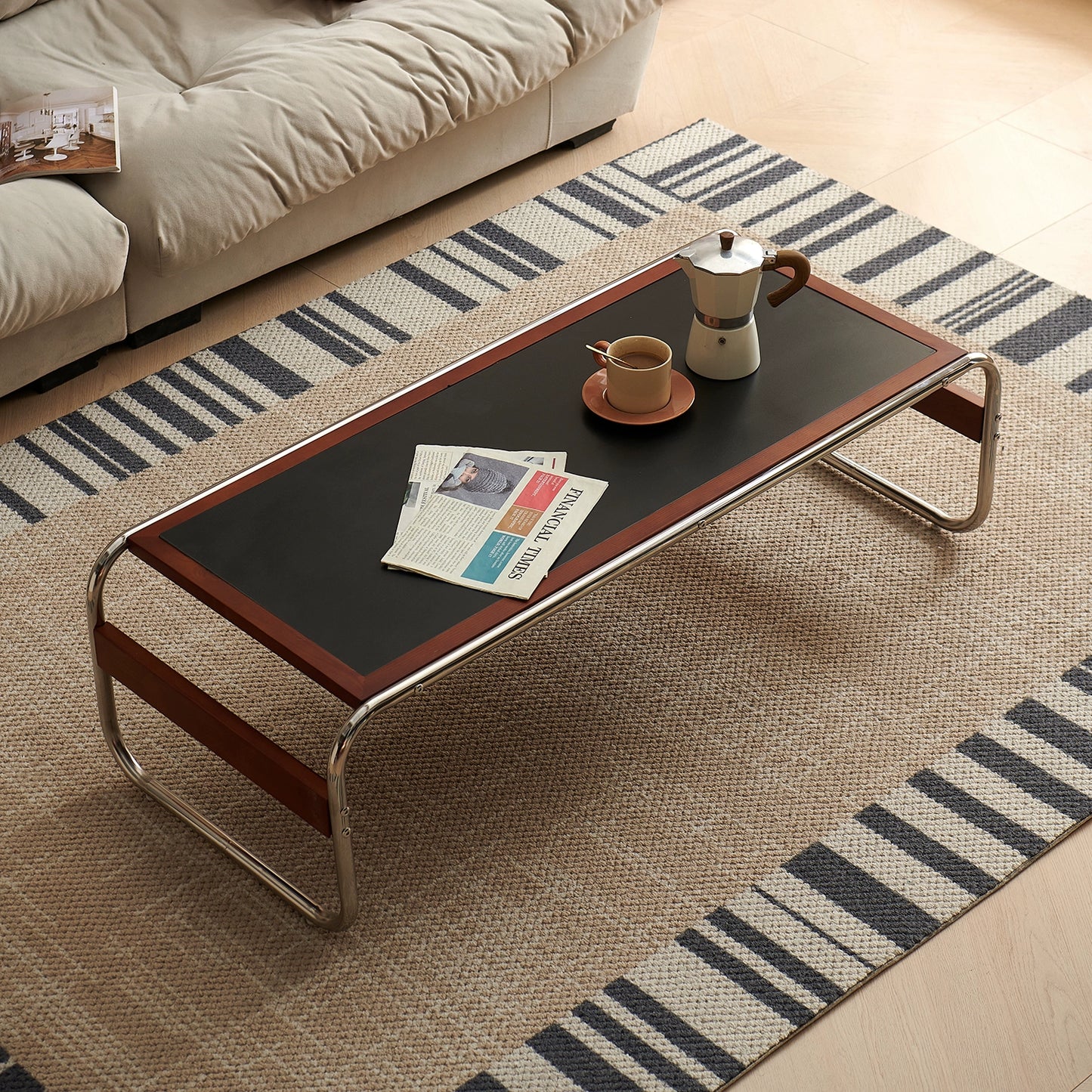 Mittelalterlicher Kombinations-Couchtisch, Wohnzimmer, Heim, Sofa, Beistelltisch, leichter Luxus, High-End, kleine Wohnung, Massivholz-Teetisch 