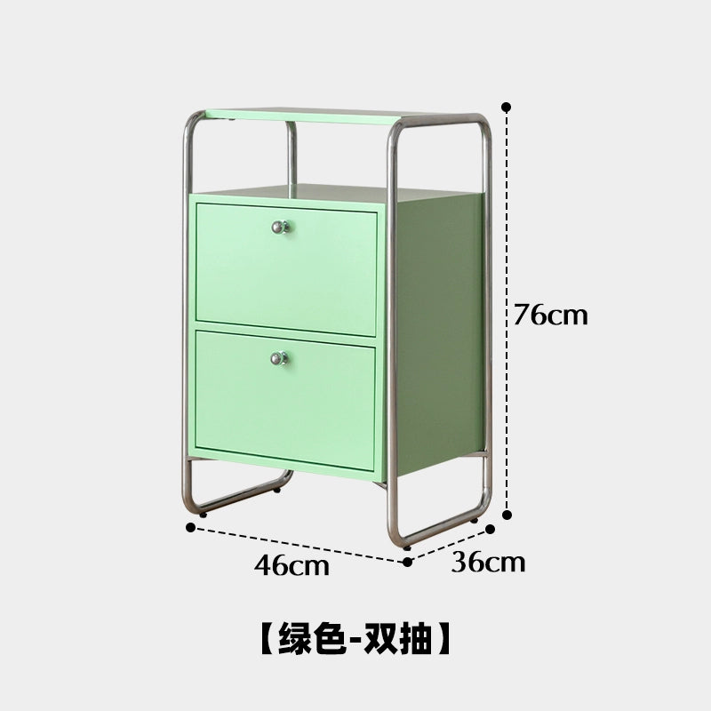Kreativer mittelalterlicher Haushalts-Nachttisch, Aktenschrank aus Edelstahl, Wohnzimmer-Aufbewahrungsschrank, Sofa-Aufbewahrungs-Seitenschrank 