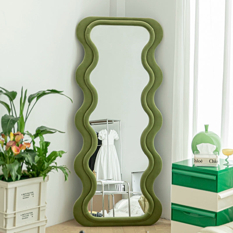 Full-length Mirror Floor-to-ceiling Ins Wind Retro Full-length Mirror Home Living Room Decoration Clothing Store Wave Mirror