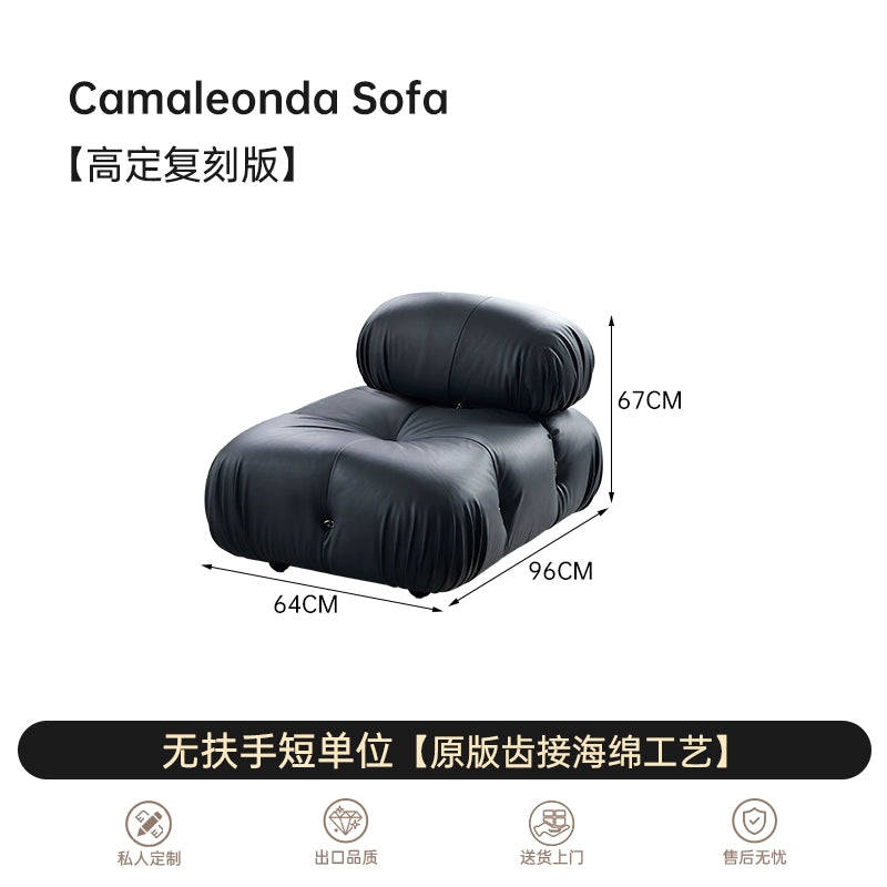 Italian Medieval Furniture Chameleon Sofa Mario Living Room Leather Bread Square Module Sofa Combination