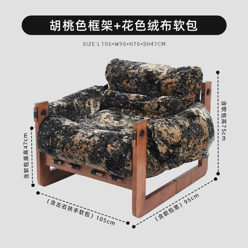 Einzelsofastuhl High-End-Freizeitliege Wohnzimmer Home Mittelalterlicher Designer Lazy Single Chair 