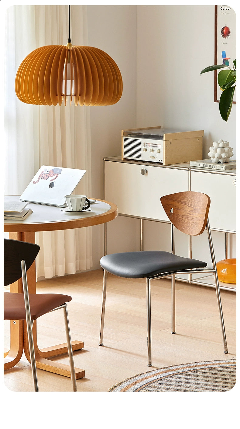 Vogelstuhl Nordischer mittelalterlicher Esszimmerstuhl einfacher Café-Stuhl aus Massivholz mit Rückenlehne kleiner Schreibtischstuhl für Wohnungen 