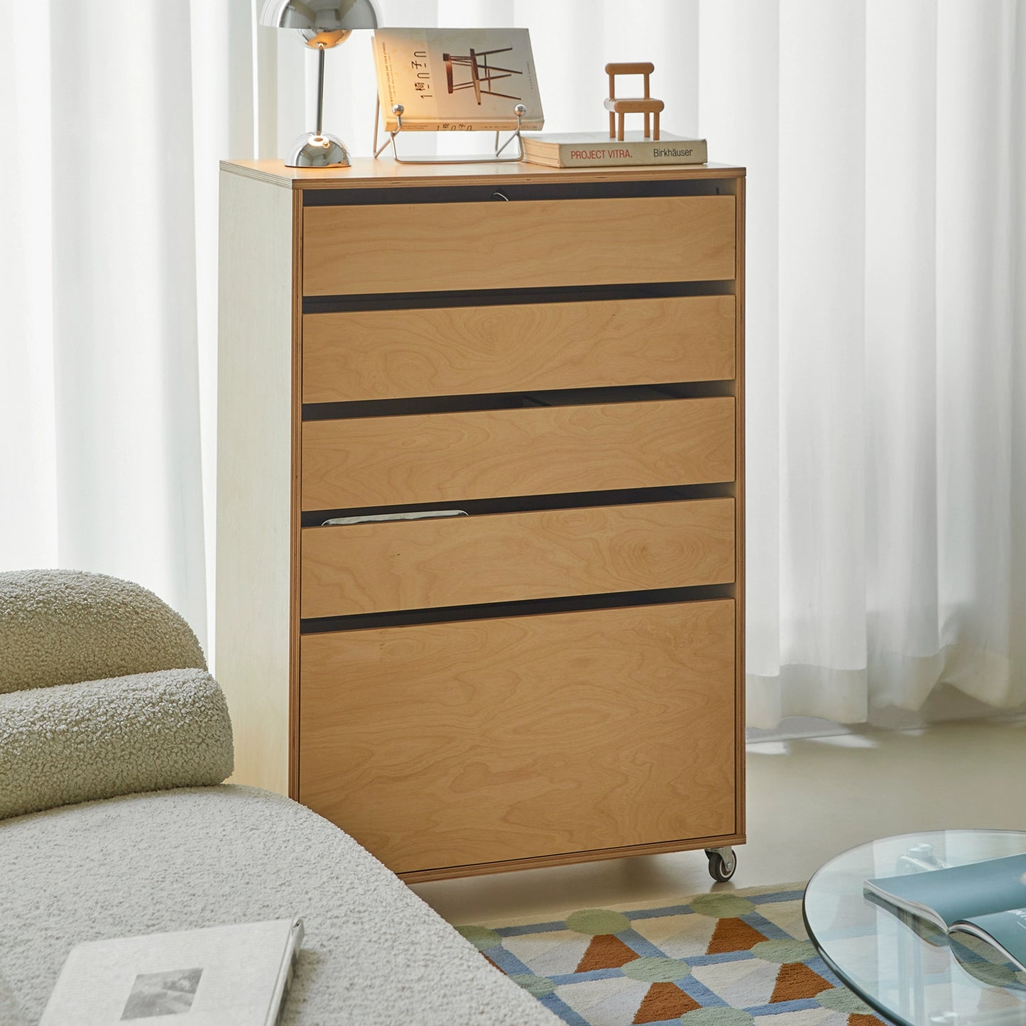 Kommode mittelalterlicher Massivholz-Lagerschrank Marine Board minimalistischer Sofa-Seitenschrank Schlafzimmer-Nachttisch 