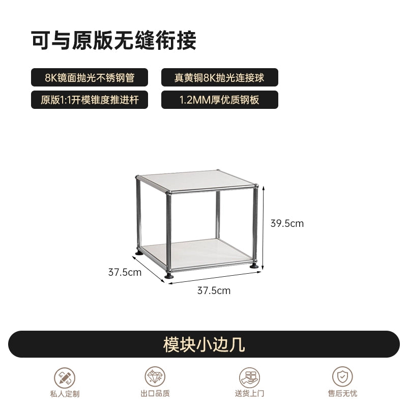 Medieval USM Cabinet Stainless Steel Module Combination Cabinet Living Room Storage Storage Cabinet Dining Side Cabinet Minimalist Locker Bucket Cabinet