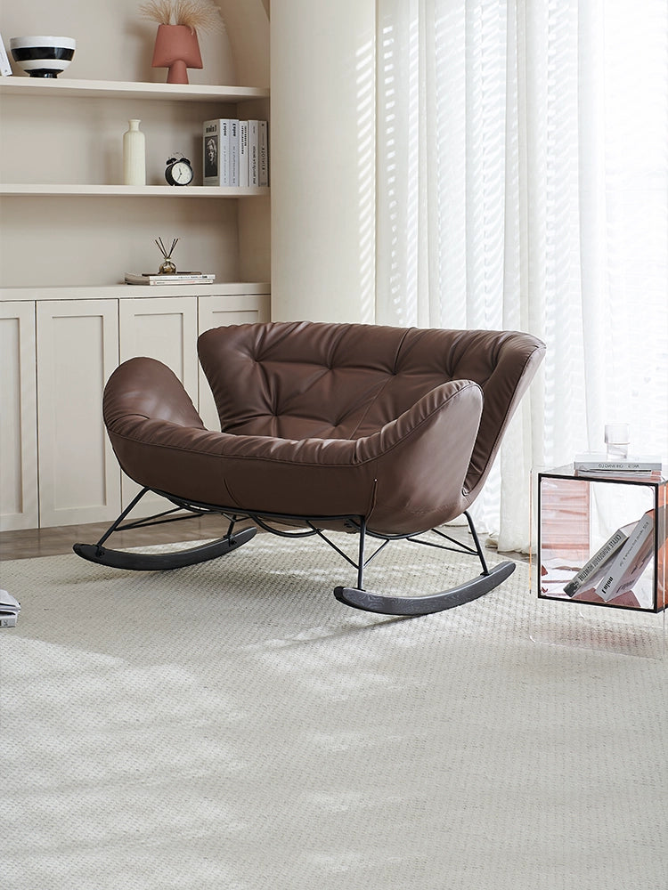 Double Rocking Chair Modern Light Luxury Balcony Rocking Chair Adult Home Living Room Simple Lazy Recliner Leisure Sofa Chair