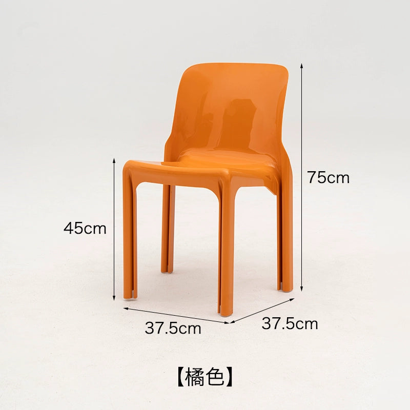 Mittelalterlicher Stuhl aus Kunststoff mit Rückenlehne, stapelbarer Hocker, Ins Popularins, Esszimmerstuhl, einfacher Stuhl für das Arbeitszimmer zu Hause 