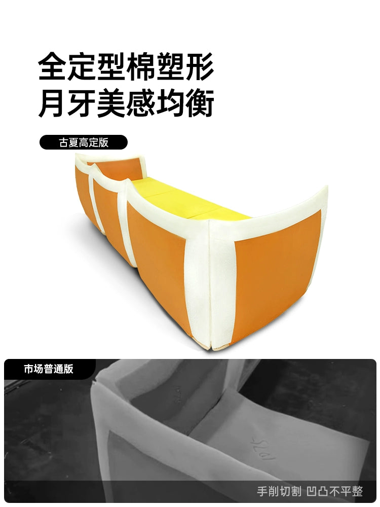 Italian Minimalist Chanel Sofa Large Flat Floor Living Room Light Luxury Straight Corner First Layer Cowhide Designer Sofa