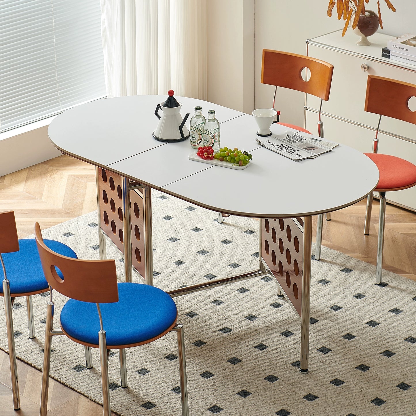 Klappbarer Esstisch aus Steinplatte, kleiner ausziehbarer Tisch für den Haushalt, nordischer mittelalterlicher Esstisch, leichter Luxus, einfach 