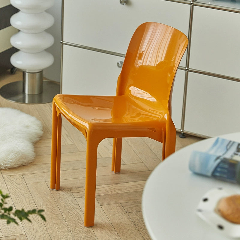 Mittelalterlicher Stuhl aus Kunststoff mit Rückenlehne, stapelbarer Hocker, Ins Popularins, Esszimmerstuhl, einfacher Stuhl für das Arbeitszimmer zu Hause 