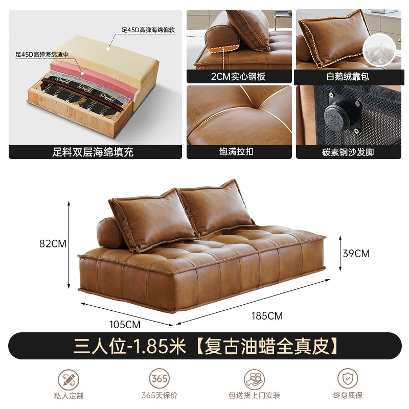 Nordic Single Creative Piedmont Sofa Expression Minimalist Living Room Leather Tofu Square Sofa Combination