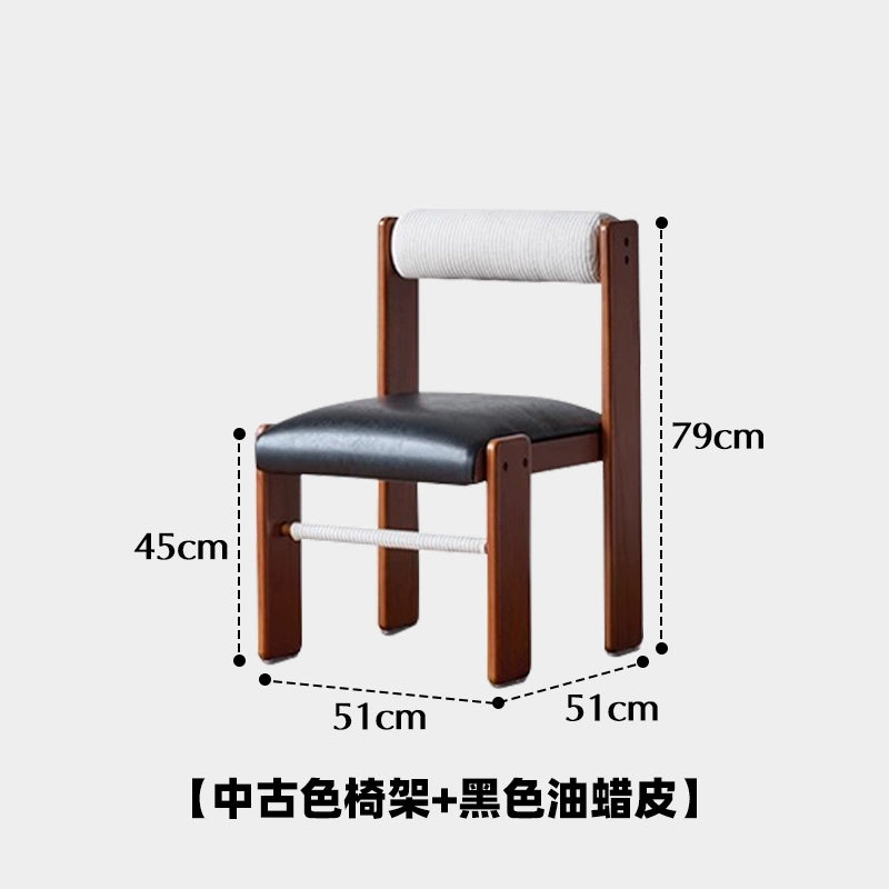 Softbag-Esszimmerstuhl, Home-Designer-Meisterstuhl, mittelalterlicher Schreibtischstuhl aus Massivholz, lässig, nordische Schlichtheit 