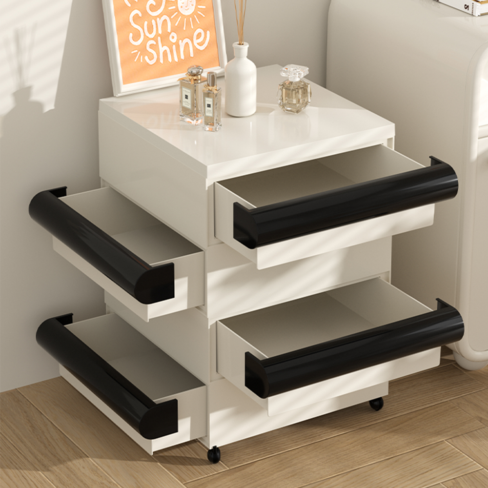 Mobiler Nachttisch, schlicht, modern, Sofa, Seitenschrank, Regal, hell, luxuriös, Premium, cremefarben, Wind-Aufbewahrungsschrank 