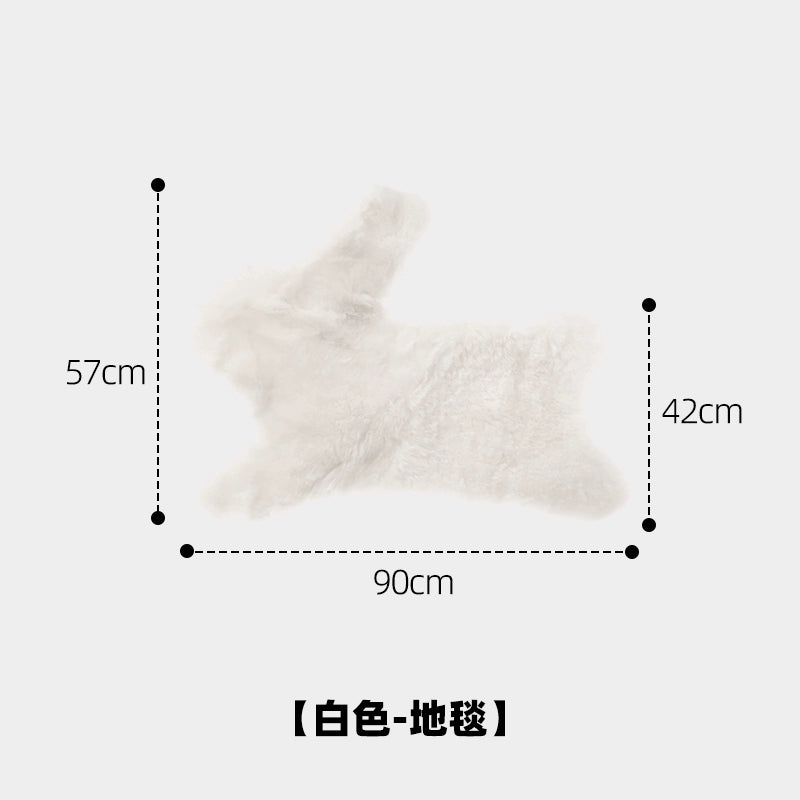 Kaninchen-Wurfkissen, echte Wolle, für Wohnzimmer, Sofa, Schlafzimmer, weiche, wachsartige Puppe, niedlich, leicht, luxuriös, hohes Gefühl 