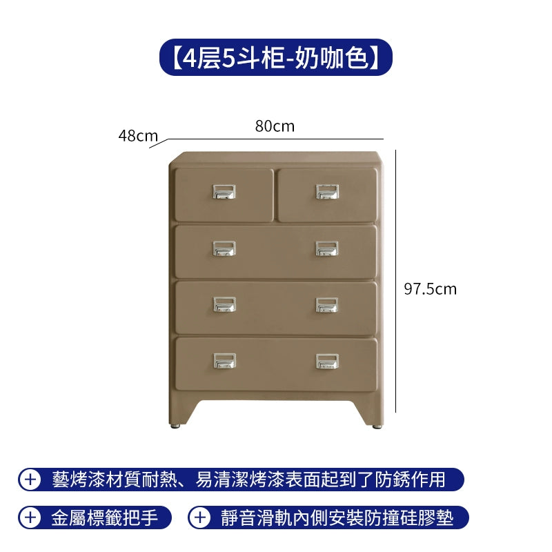 Metallschubladen, Kommodenschränke, Schlafzimmer an der Wand, Nachttische, mittelalterlicher Industriestil, Wohnzimmeraufbewahrung 